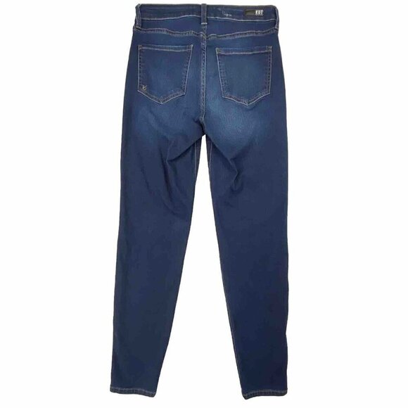 KUT From The Kloth Womens size 4 Boyfriend Blue Jeans Straight Leg Distressed - Picture 2 of 10